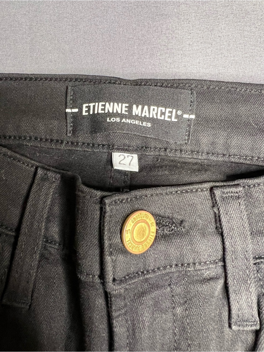 Etienne Marcel Los Angeles Black Skinny Jeans Red Zip Ankle Detail Size 27